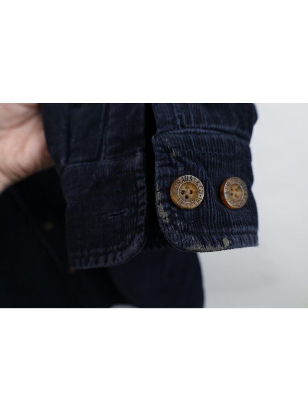 Vintage Y2K Levis Mens Large Fleece Lined Corduroy Button Shirt Jacket Jac Shirt - Picture 9 of 16